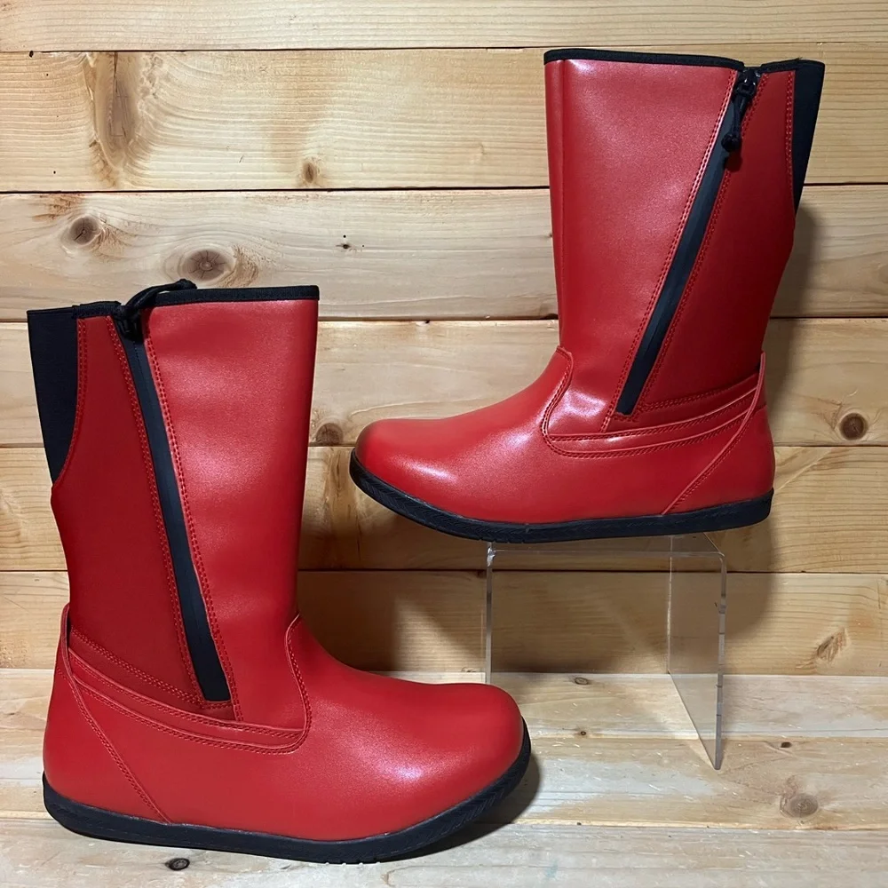 New BillyFootwear Dual Zipper High Rain Boots - Red - Multiple sizes - Picture 5 of 13